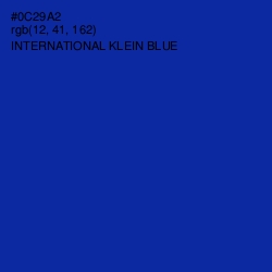 #0C29A2 - International Klein Blue Color Image